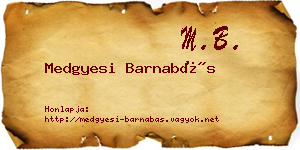 Medgyesi Barnabás névjegykártya